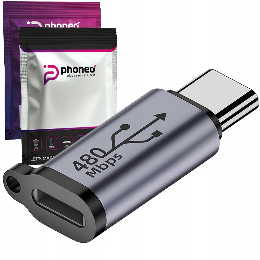 ADAPTER PRZEJŚCIÓWKA KABLA DO IPHONE IPAD LIGHTNING DO USB-C 480MBPS 18W V8