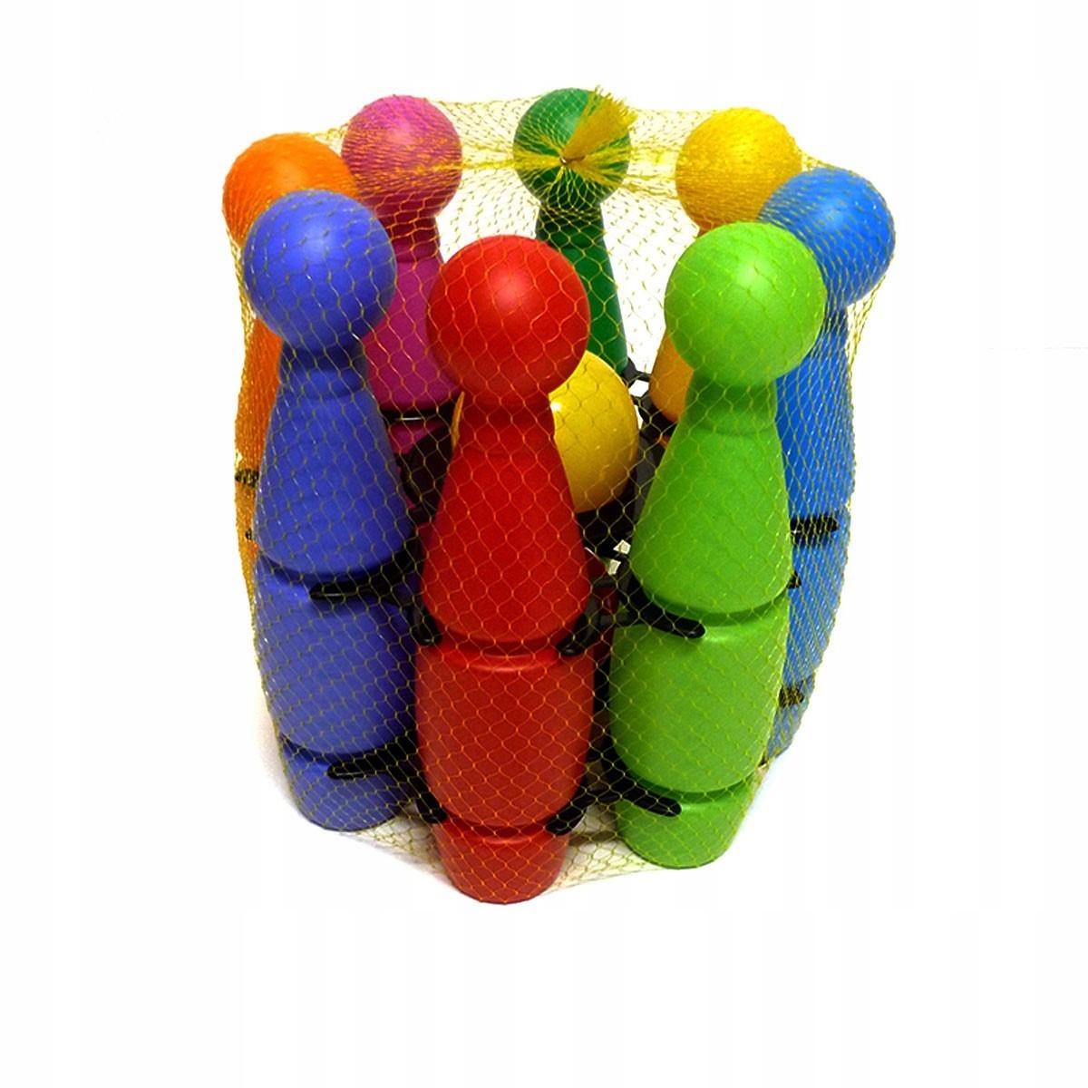 025371 PLASTIKOWE KRĘGLE W KOSZYKU + 2 PIŁECZKI CZAKO