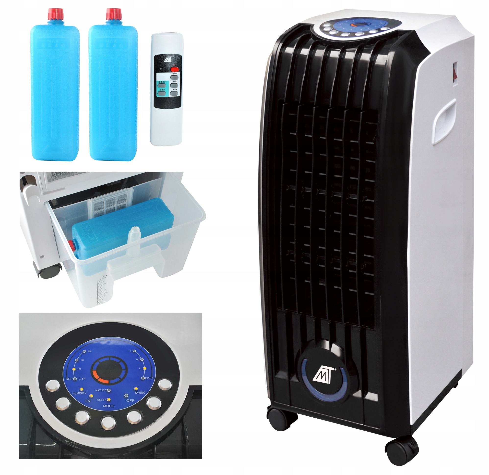 Klimator Przenośny Na Kółkach Klimatyzer Mocny Timer Pilot Zbiornik Wkłady