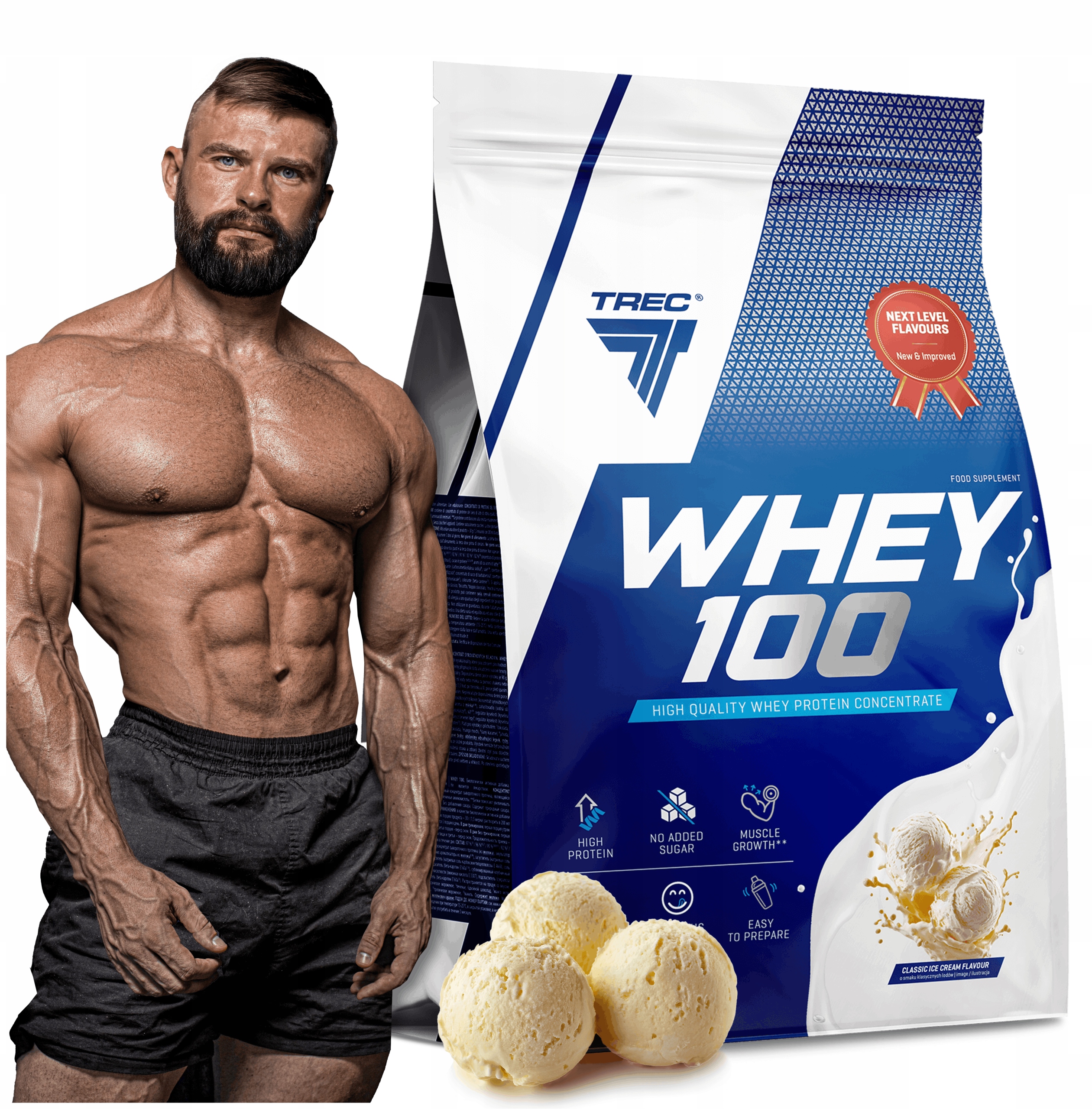 Vynikající Bílkovina Wpc Proteiny Trec Whey 100 2275g Na Hmotnost Sílu Sochařství