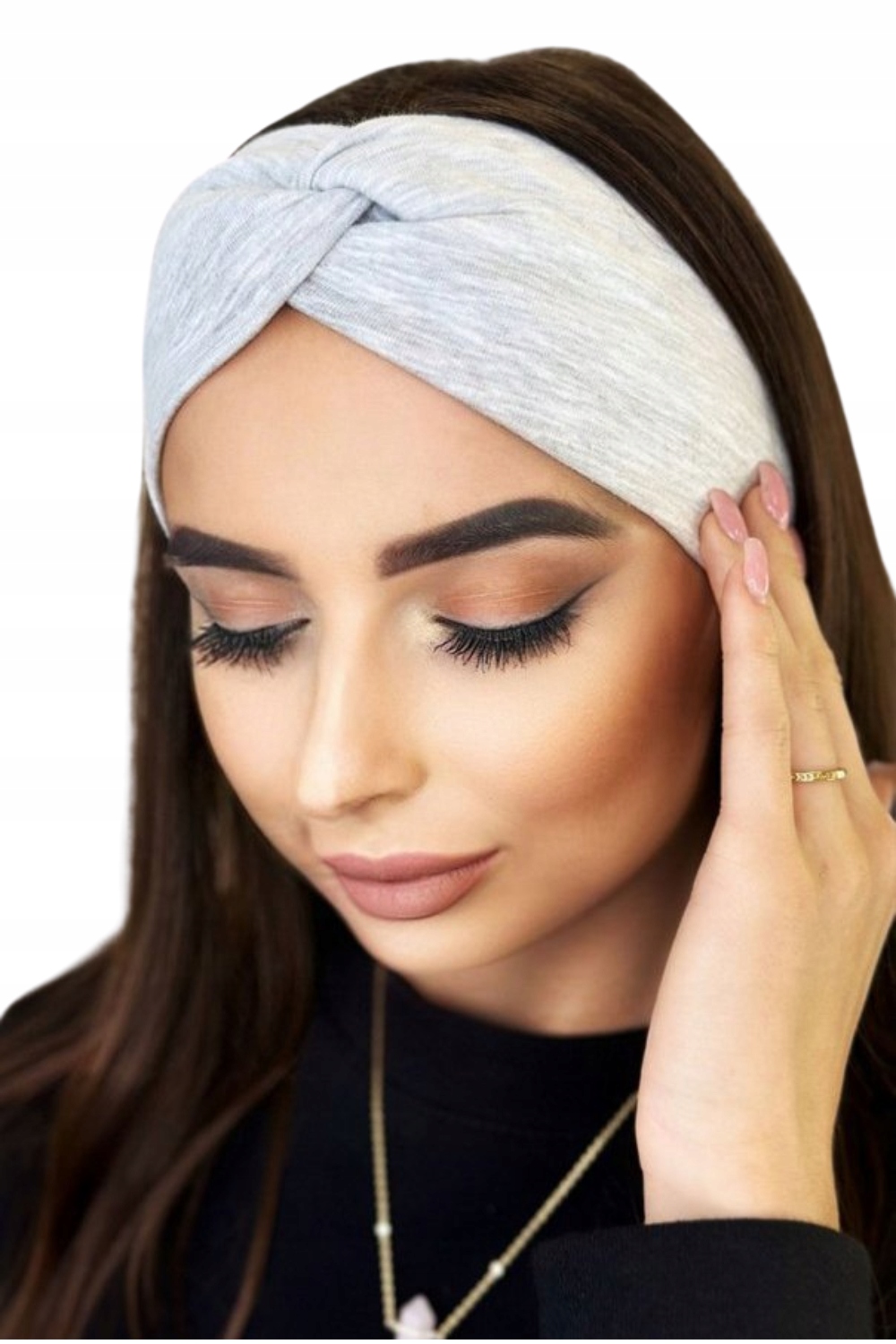 Šedá Měkká Čelenka Z Bavlny