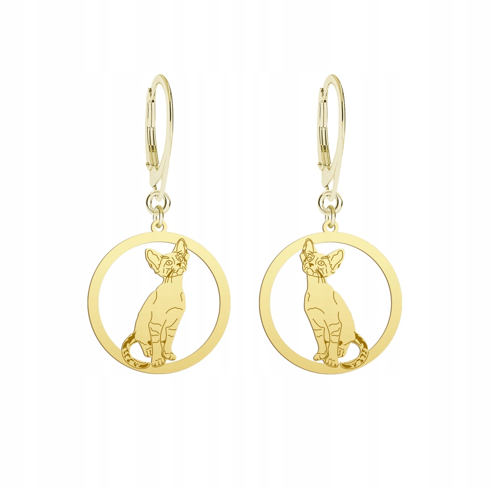 Náušnice Zlaté Siamská kočka 925 Dárek Šperky Dárek Gravírování Bonus