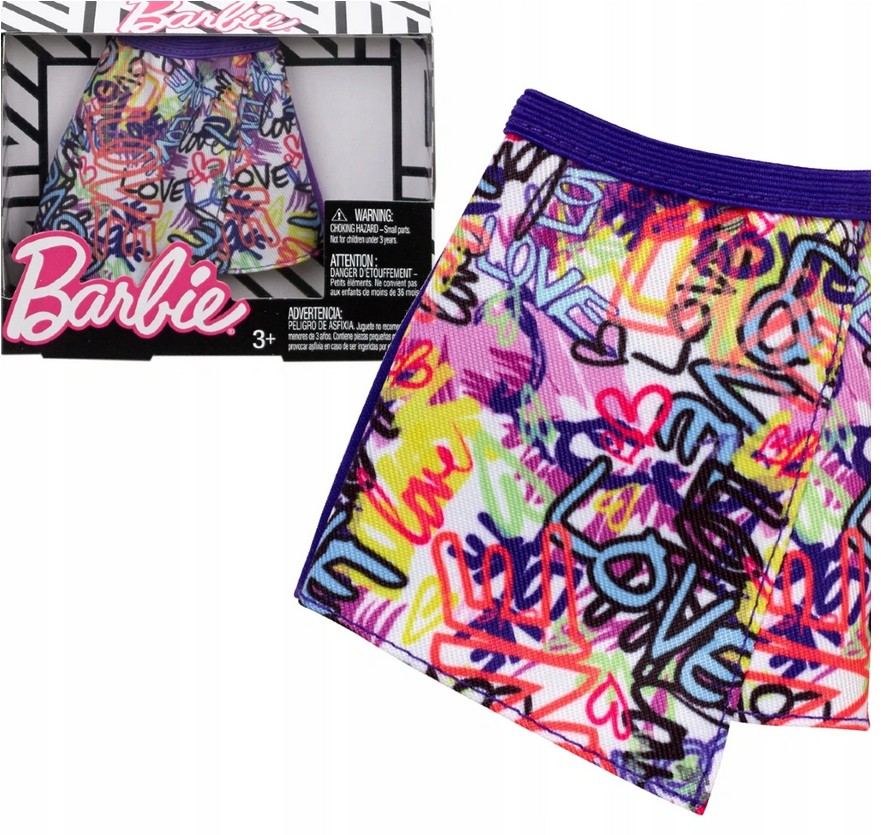 

Barbie Ubranko Modna Spódniczka Spódnica Grafitti