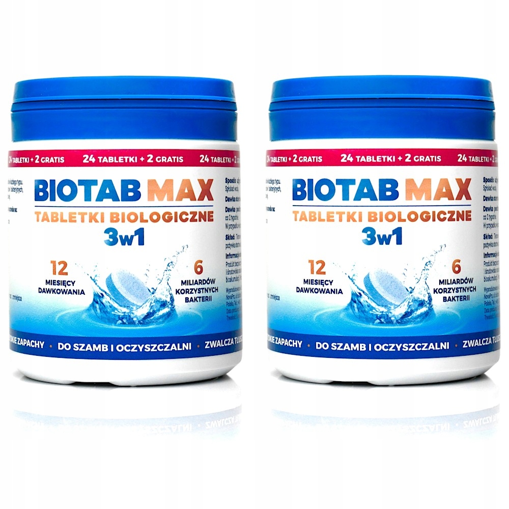 BioTab MAX Tabletki biologiczne + Tłuszcze 2 lata