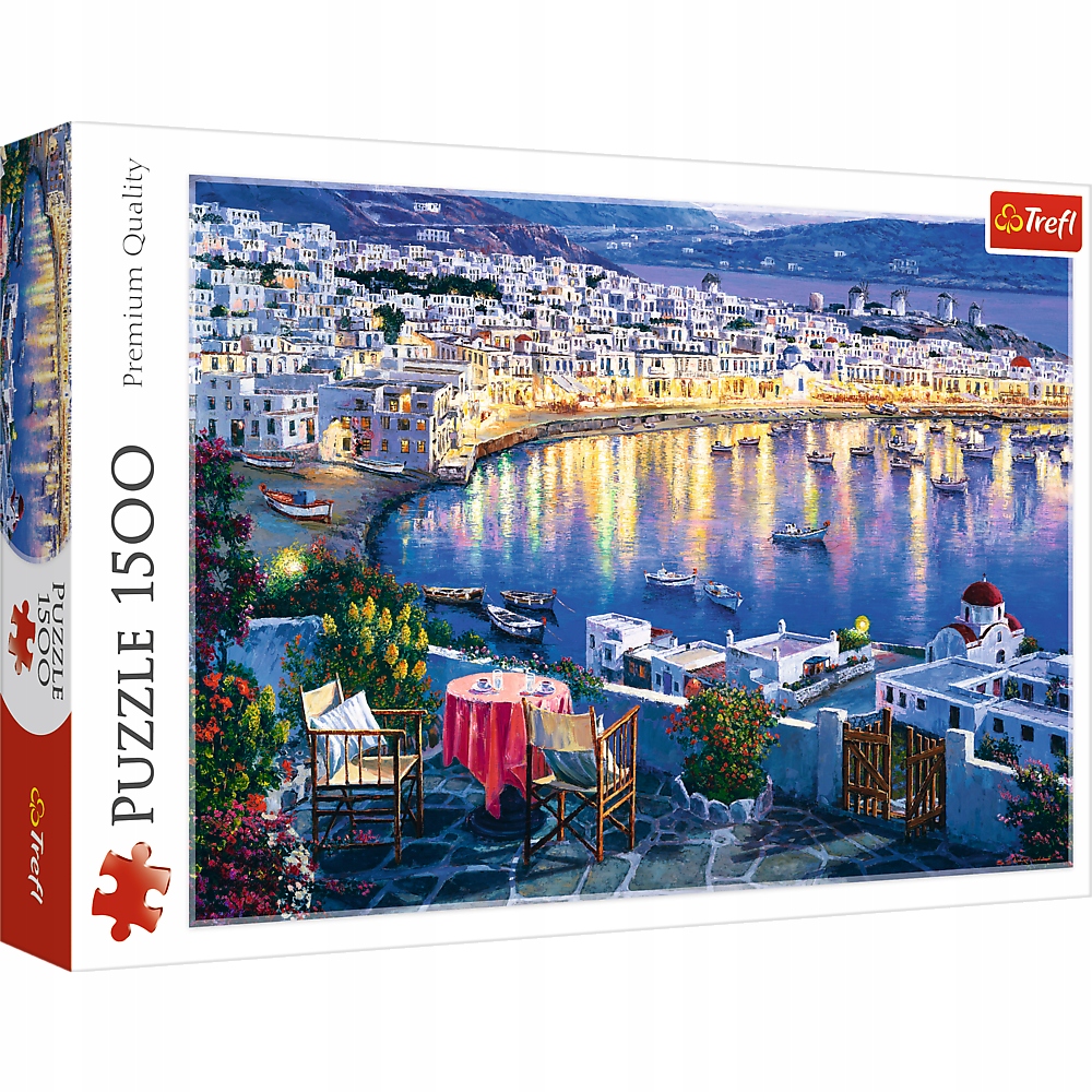 

Puzzle Mykonos o zachodzie słońca 1500el.