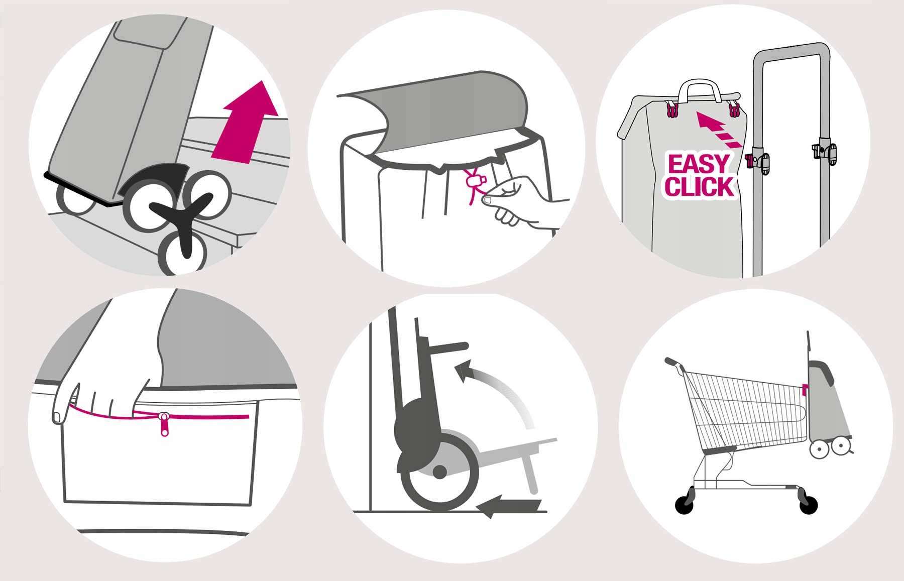 Wózek zakupy Torba kółkach Tris Gimi 6 KOŁOWY Model Tris