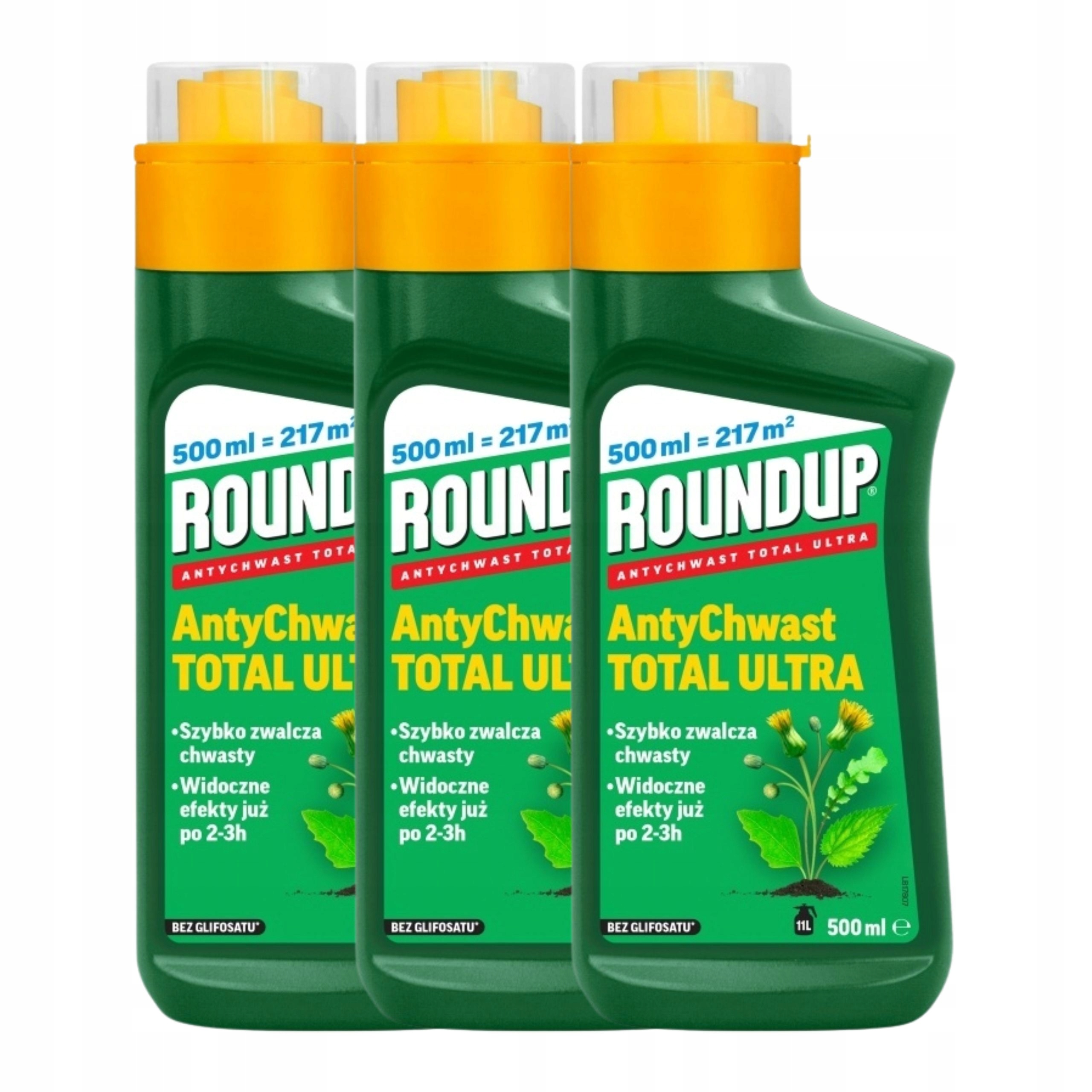 Roundup Total Ultra 3x500 ml Substral Koncentrat Przeciw Chwastom Ogród