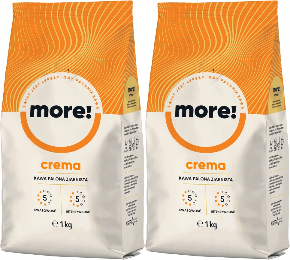 Kawa ziarnista Astra More Crema 1kg x2