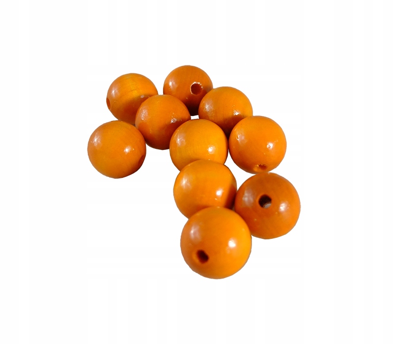 

Korale kulki drewniane lakierowane Pomarańcz 30mm
