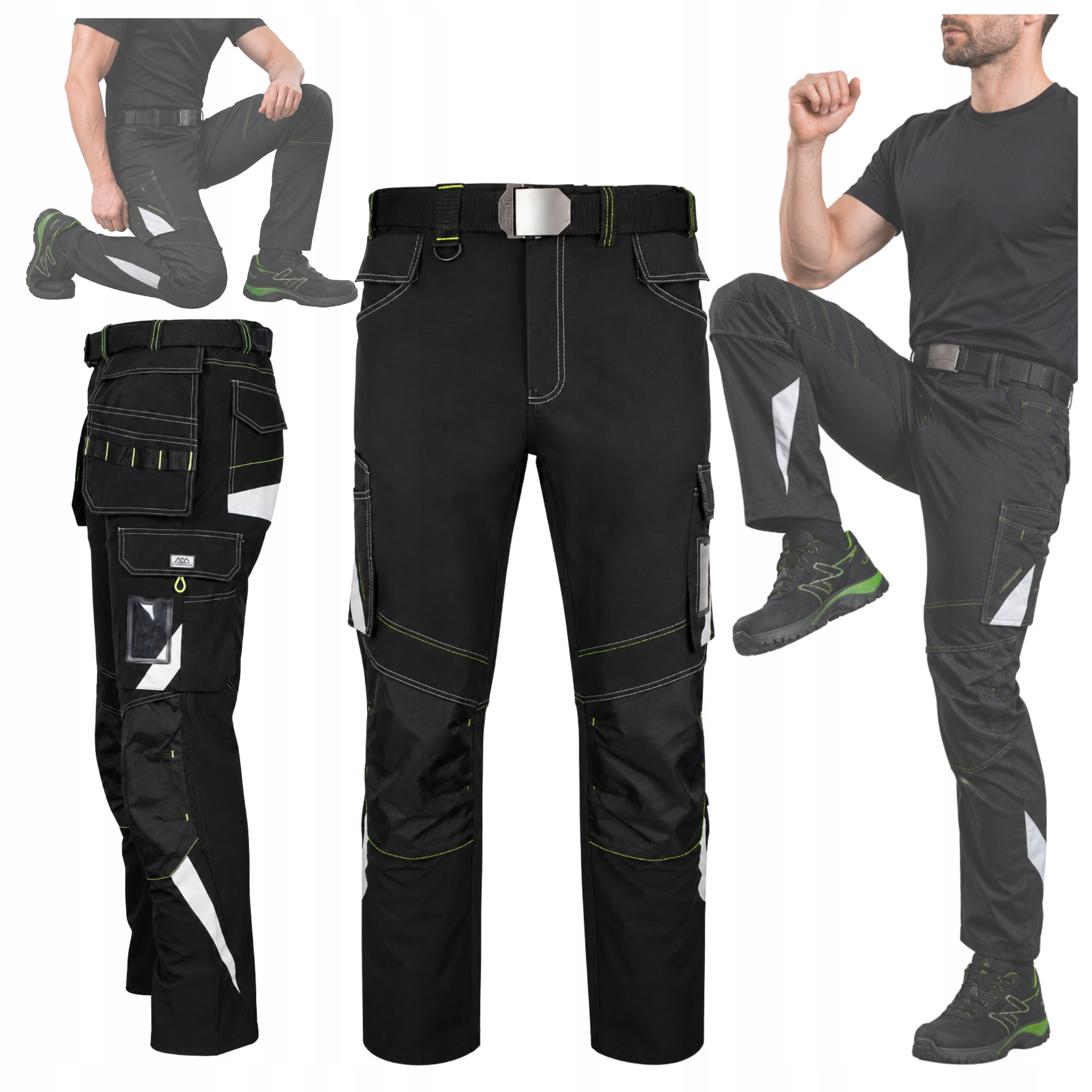Pánské pracovní kalhoty Softshell elastické prodyšné černé Stretch 56