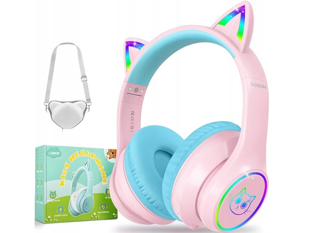 Lobkin Sluchátka pro děti, Bluetooth s taškou, bezdrátová a kabelová