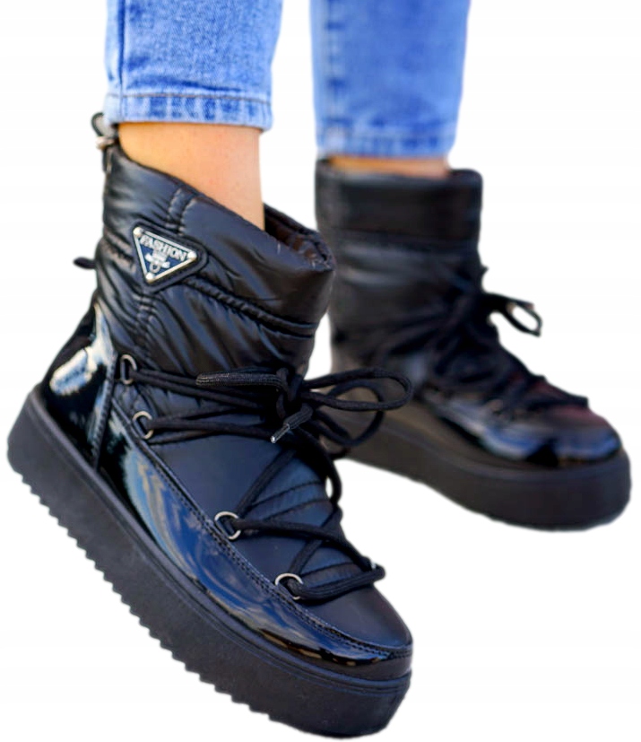 Voděodolné Sněhule Černé vel. 37 Zimní Boty Zateplené Dárek