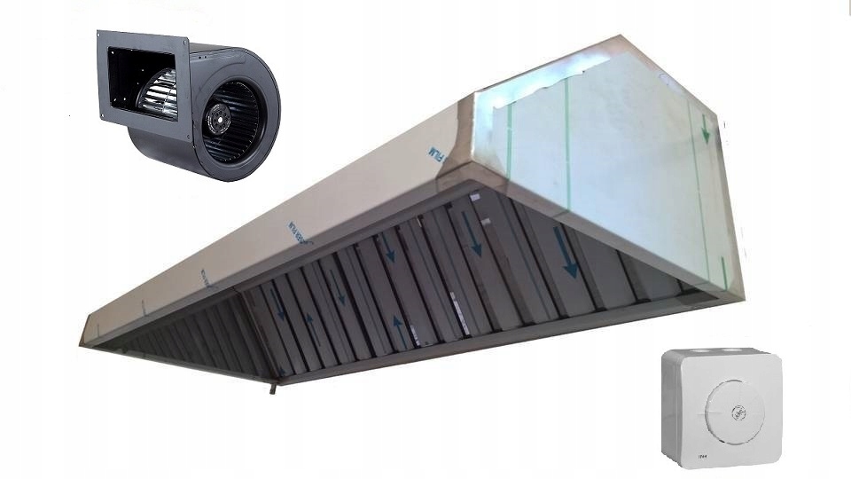 Gastronomická digestoř 100x70x40 Regulátor Turbina Trubka 3 m