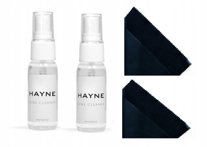PŁYN DO CZYSZCZENIA OKULARÓW HAYNE LENS 2x30ML - ŚCIERECZKI GRATIS