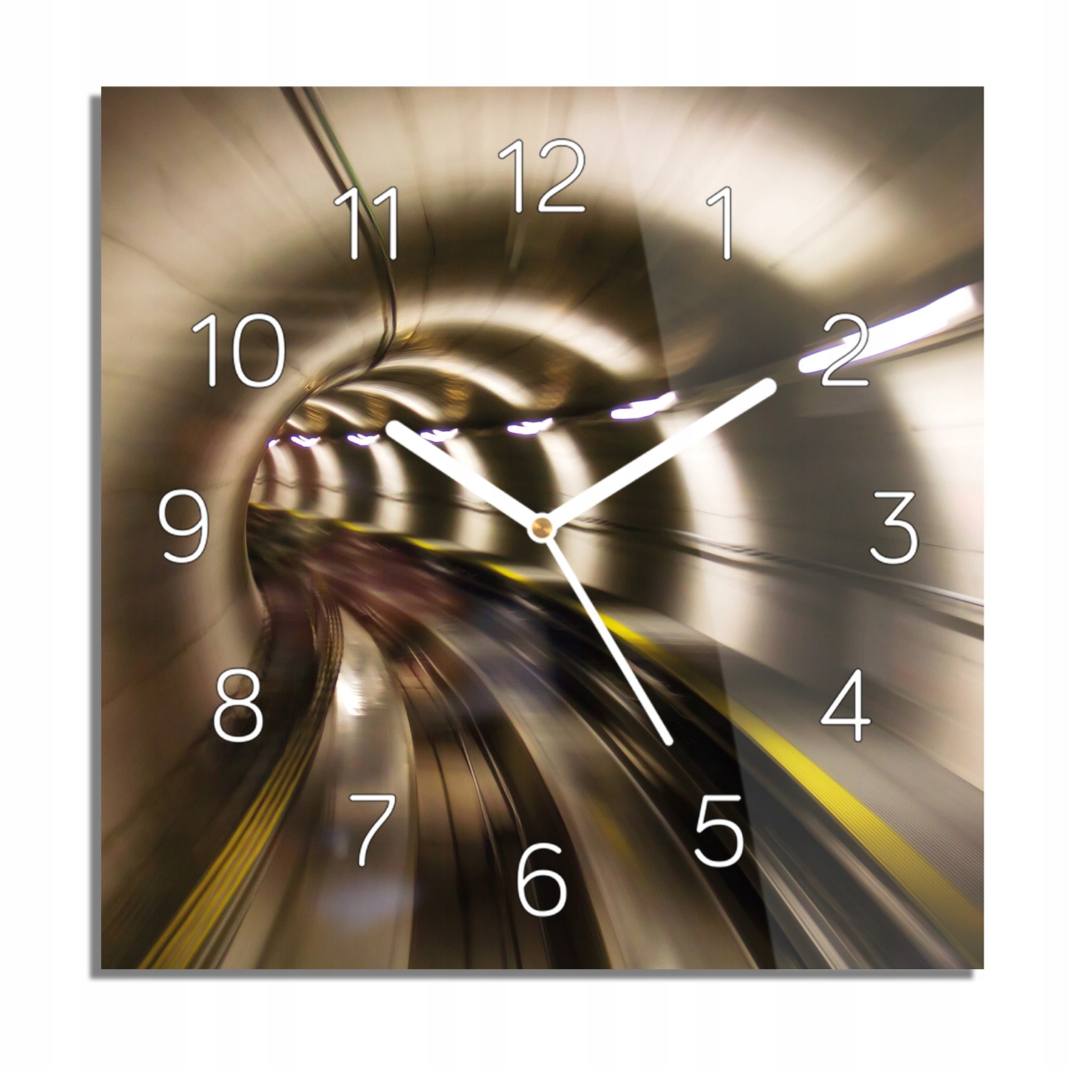 Tunel metro foto-hodiny do kanceláře 30x30 s grafikou