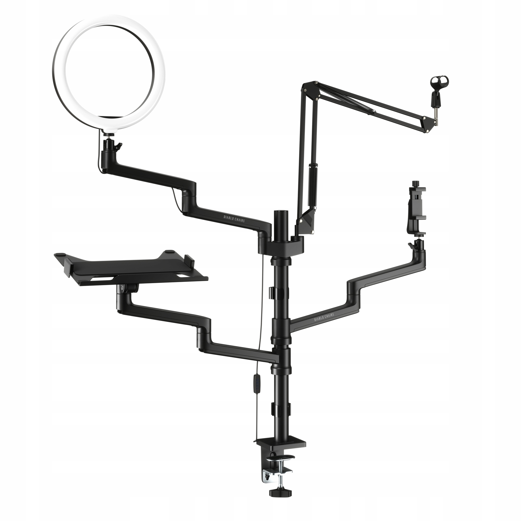 Diablo Držák pro streamování Led Stojan Stativ pro telefon X-stream Černý