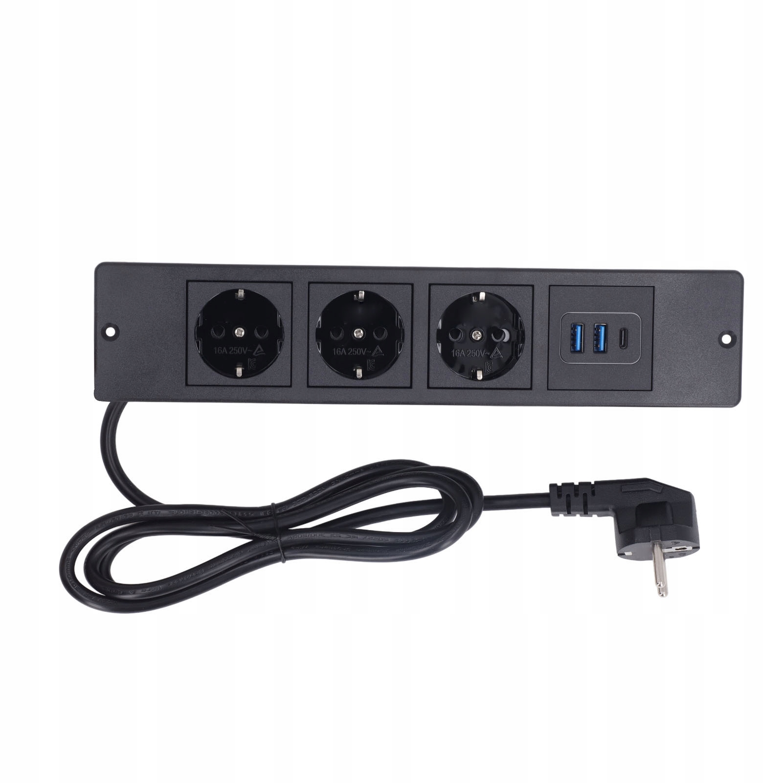 Zásuvka Na Desku Schovaná V Pracovní Desce, Trojitá, Zapuštěná, 2 X 250 V Usb
