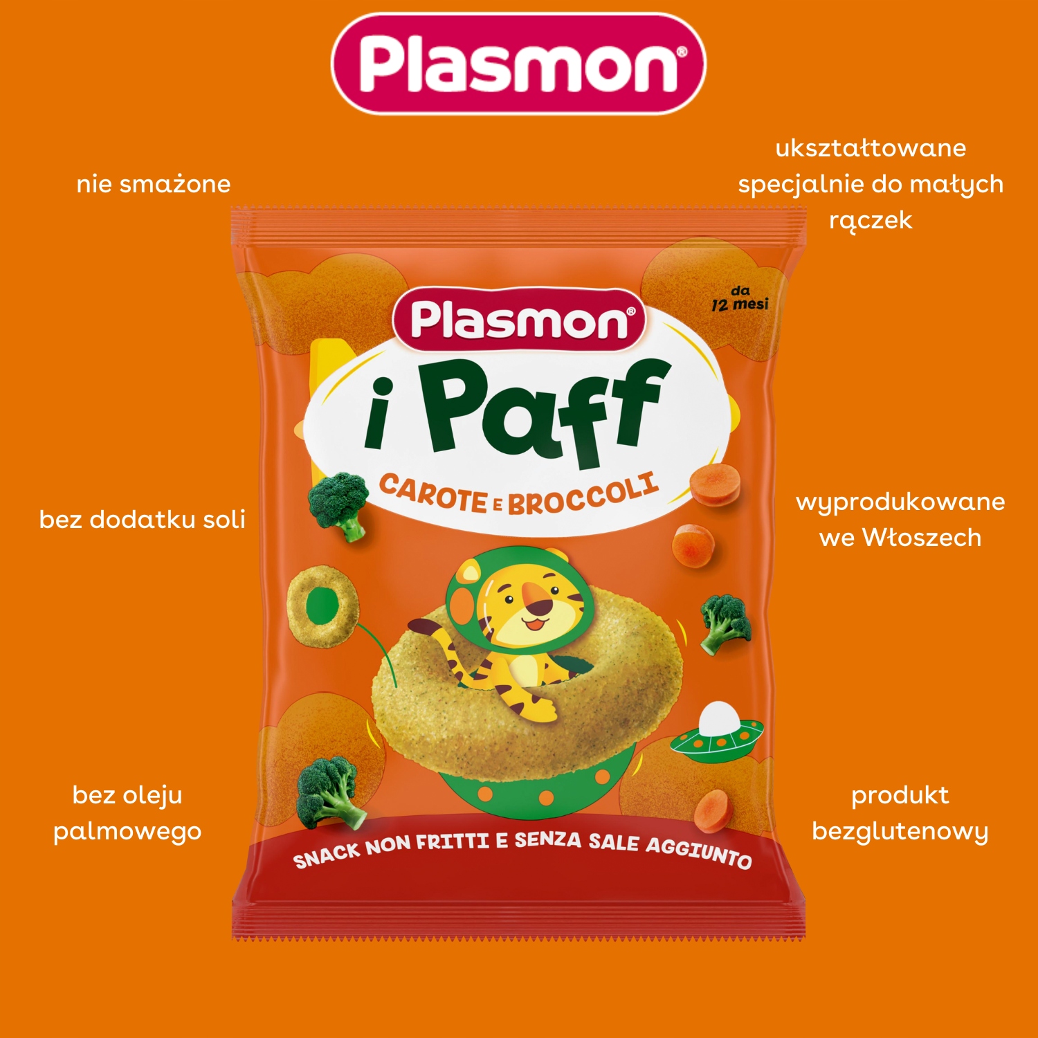 PLASMON Chrupki warzywne brokuł i marchewka 15g 5 Kod producenta 8001040201701