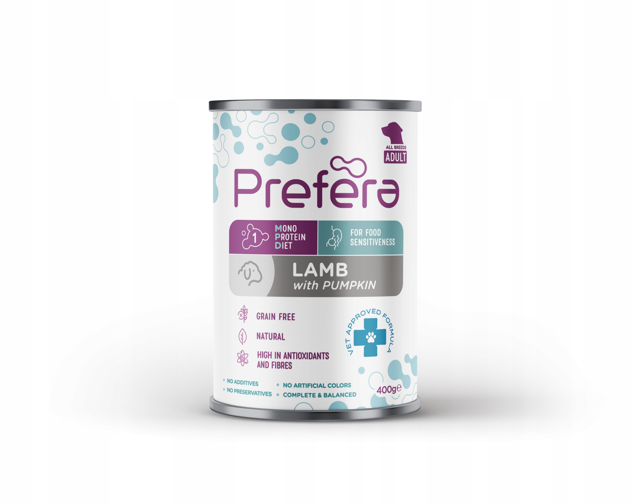 Levně Prefera Monoproteinové krmivo pro psy Vet Approved jehněčí s dýní 400 g