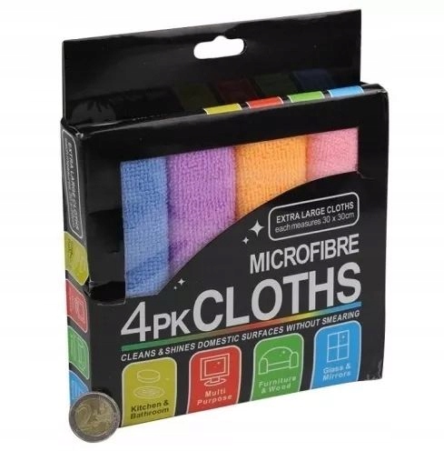 Ściereczki z mikrofibry 30x30 ścierka zestaw 4szt. Mikrofibra