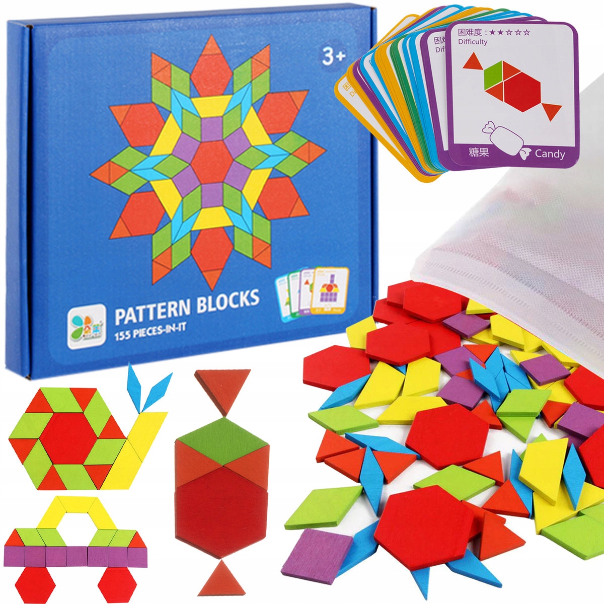 

Puzzle Drewniane Układanka Montessori Mozaika XXL