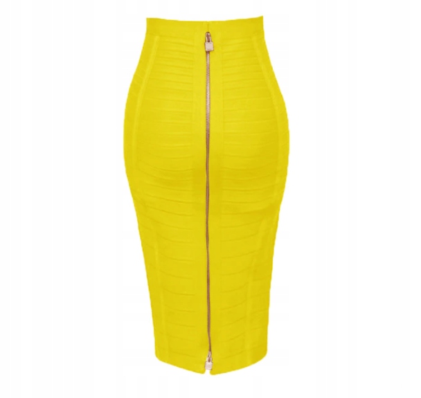 SPÓDNICA MIDI BANDAŻOWA PROSTA OBCISŁA DOPASOWANA