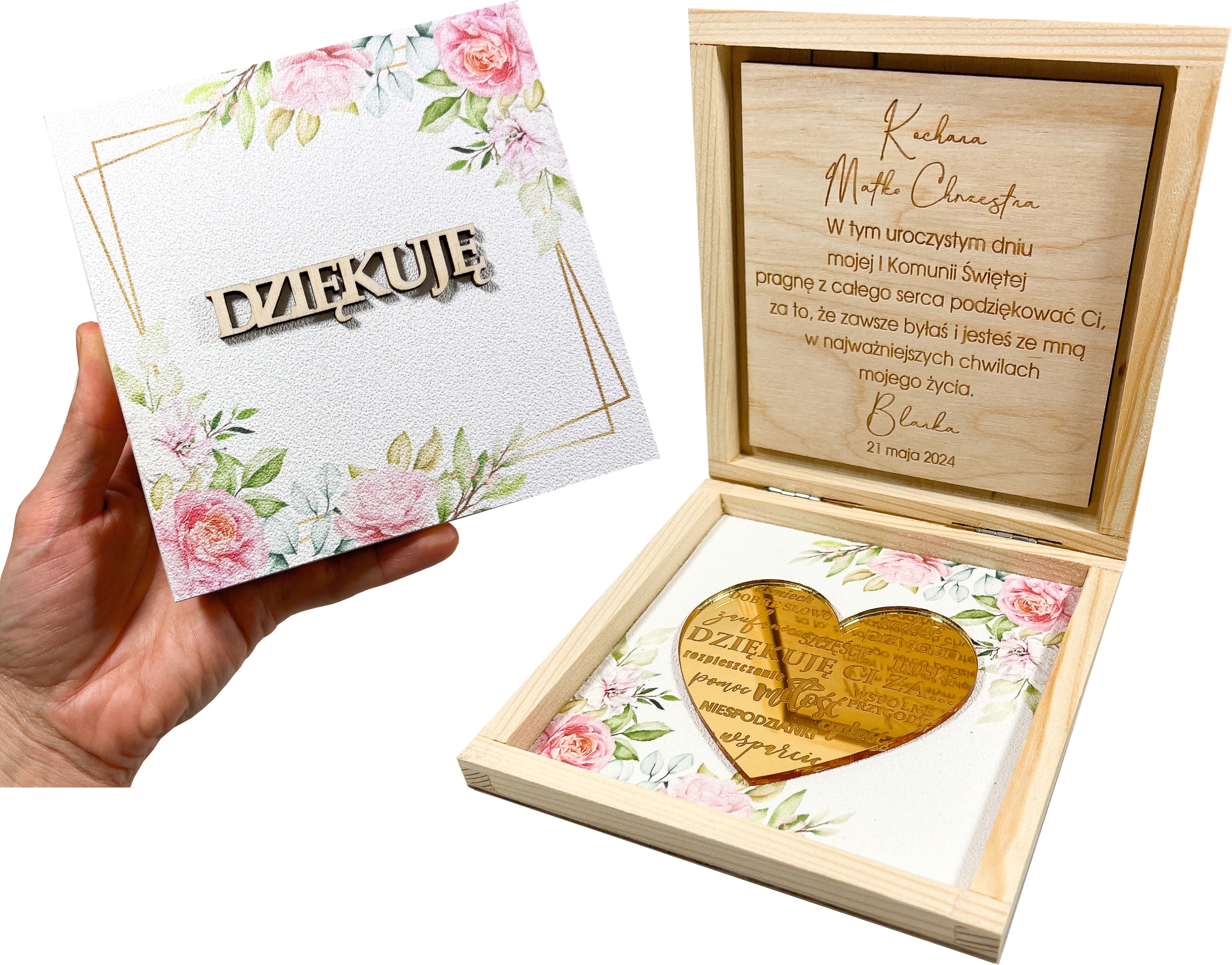 PODZIĘKOWANIE dla MATKI CHRZESTNEJ KOMUNIA ZŁOTE SERCE