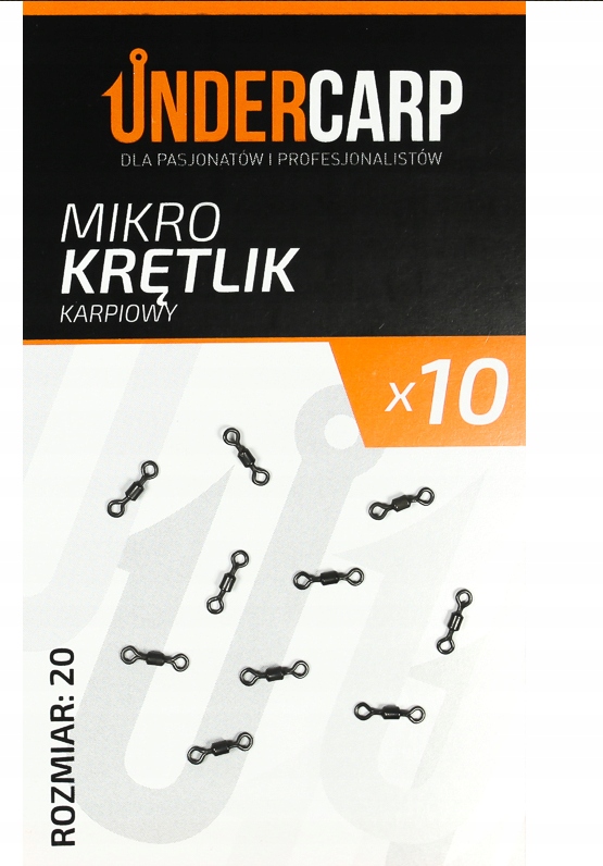 Undercarp Mikro Krętlik Karpiowy 10szt rozmiar 20 UC209
