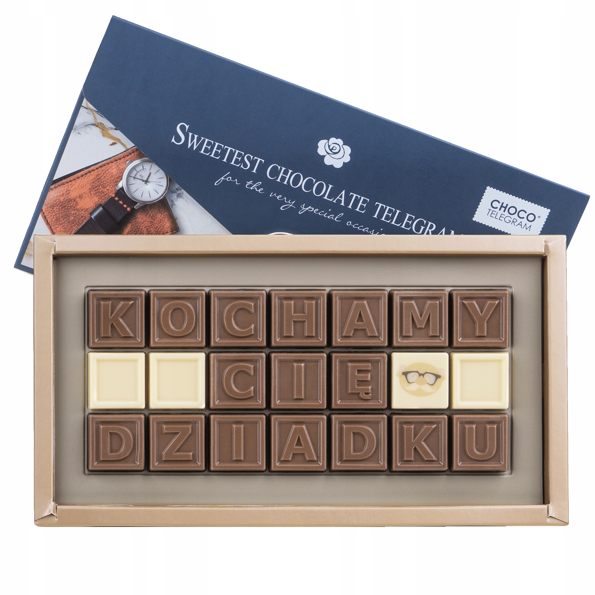 Levně Dárek pro dědečka Telegram Belgická Čokoláda Milujeme tě, dědečku 200 g