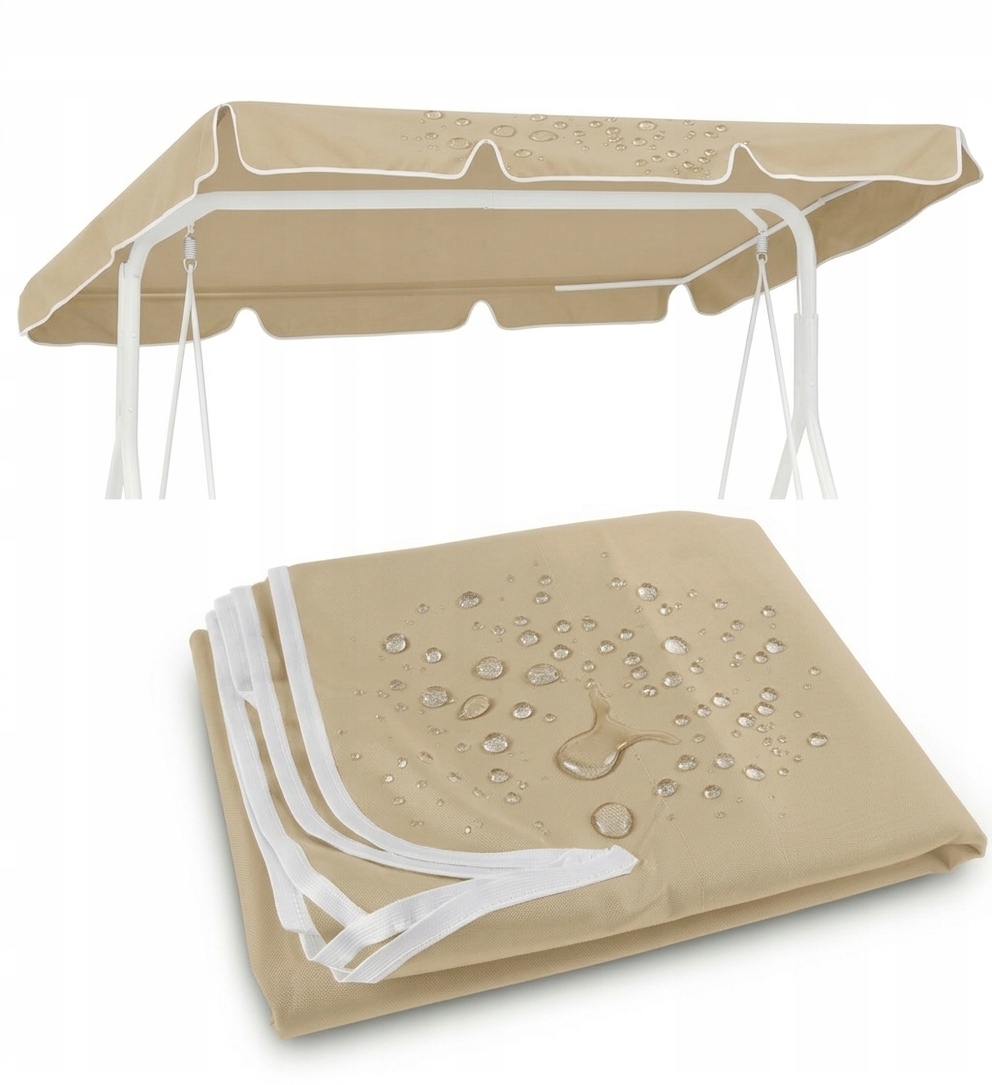 Stříška na zahradní houpačku Voděodolná 230 x 120 cm Krémová