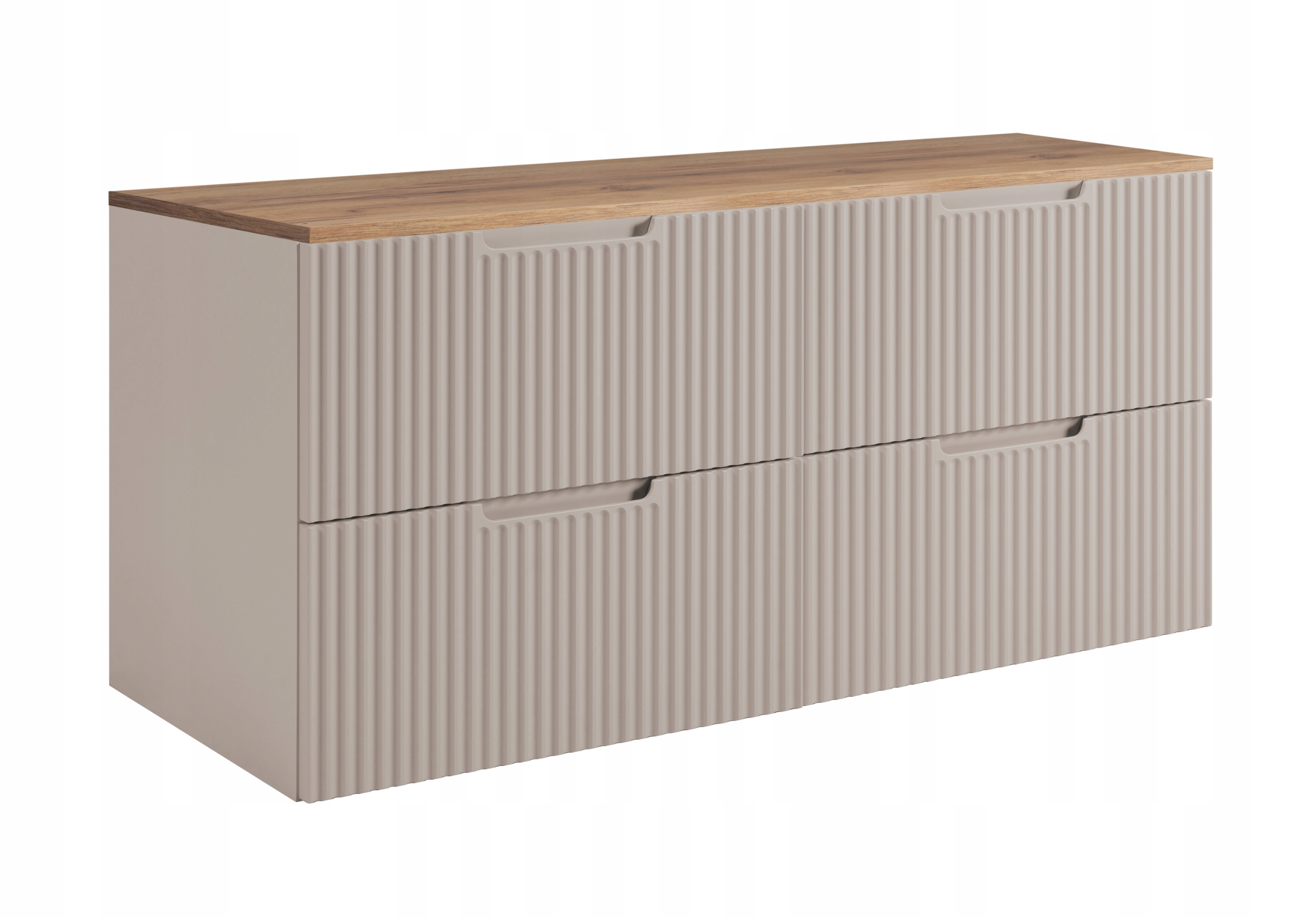 Koupelnová skříňka Pod Umyvadlo 160 kašmír Rýhovaná Přední Deska deska dub Mdf