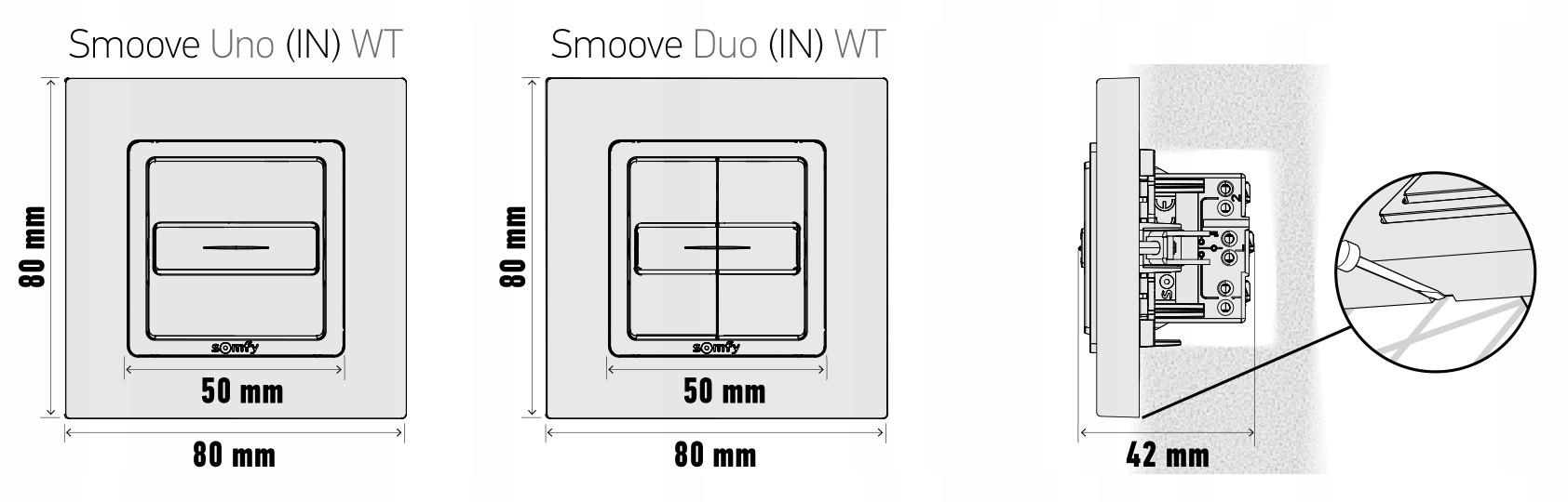 Przełącznik Somfy Smoove Uno WT 5P pięciopozycyjny Marka Somfy