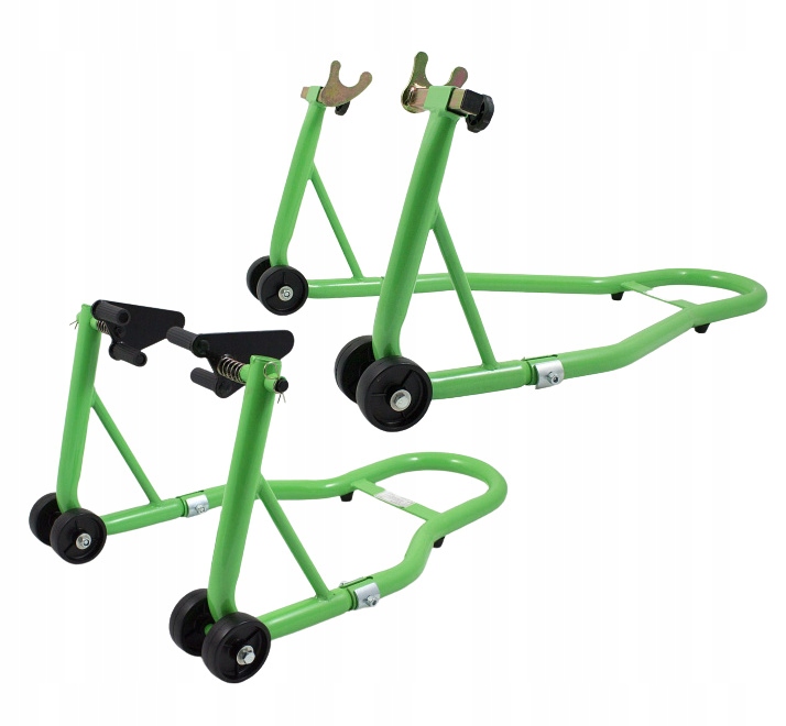 UCHWYTY MOTOCYKLOWE STOJAKI NA PRZÓD TYŁ 2x250KG ZIELONE