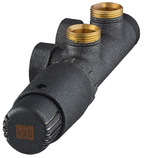 Kombinovaný ventil Duo Ľavý Uhlový Čierny Mat Str Sada Termostatické ventily