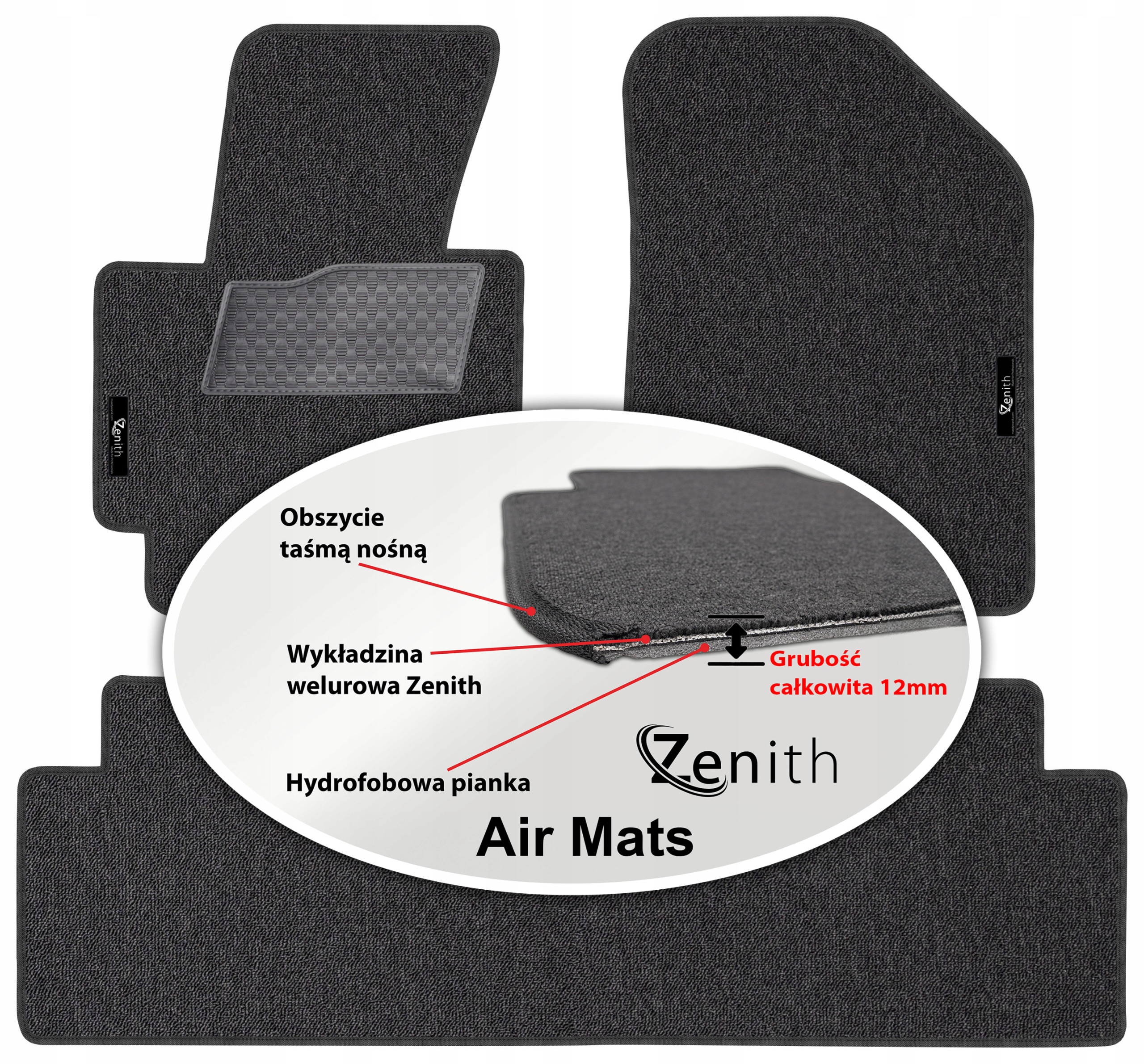 Kia Soul II 2013-2017 Velúrové koberčeky do auta Zenith Air Mats