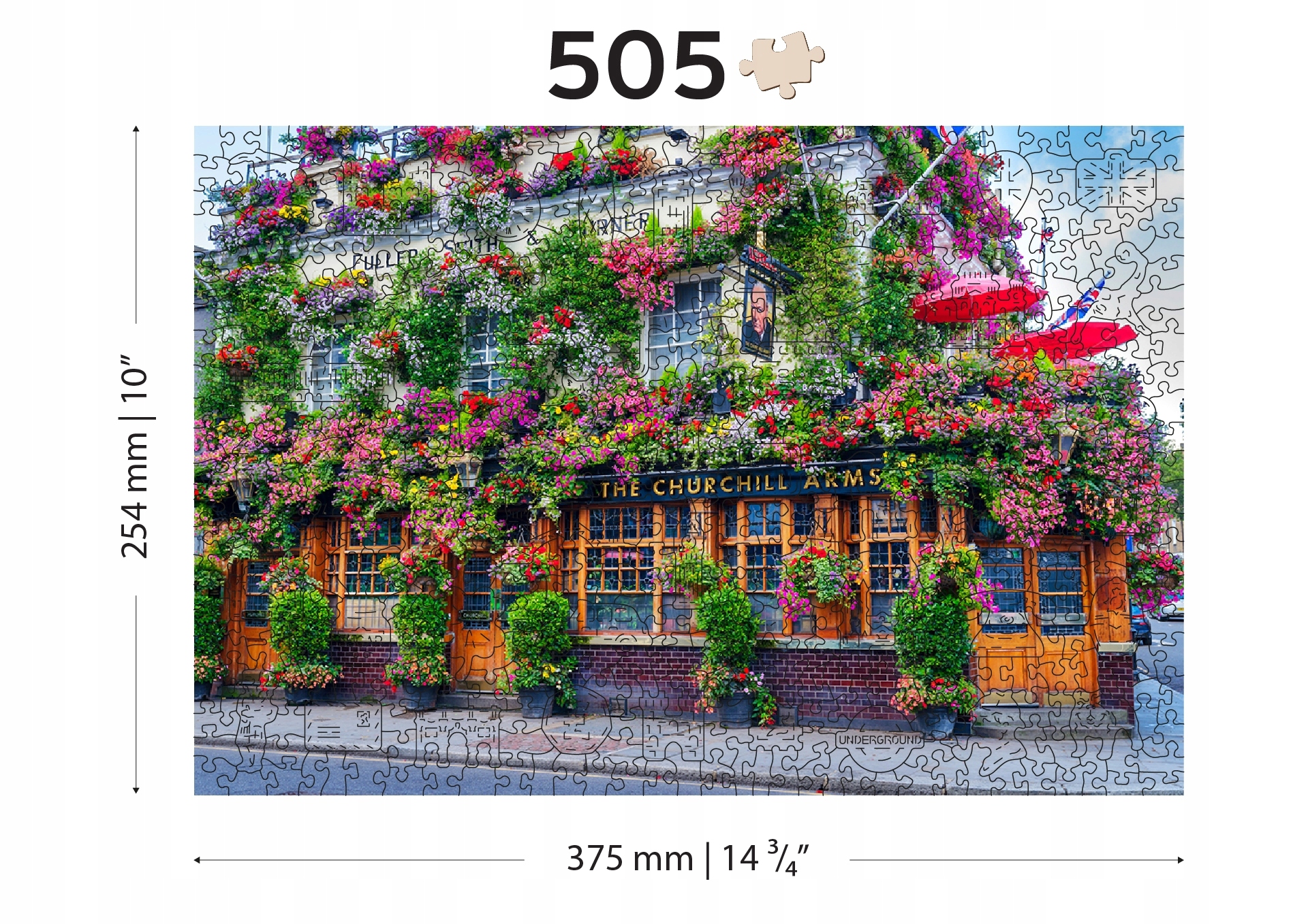 Drewniane Puzzle Londyński pub 500 +5 elemenów Liczba elementów 505