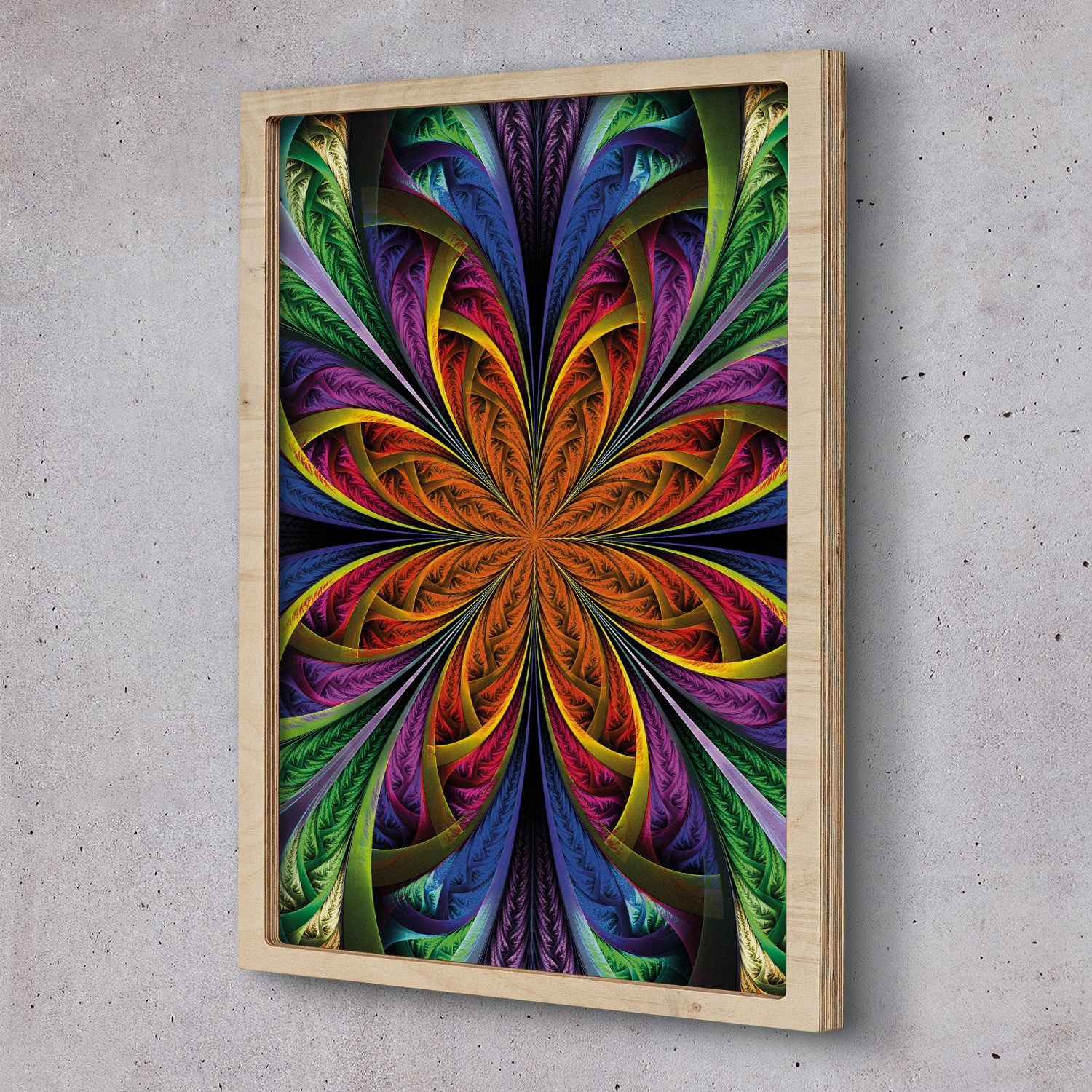 Obraz v dřevěném rámu Květ grafika 55x75 cm