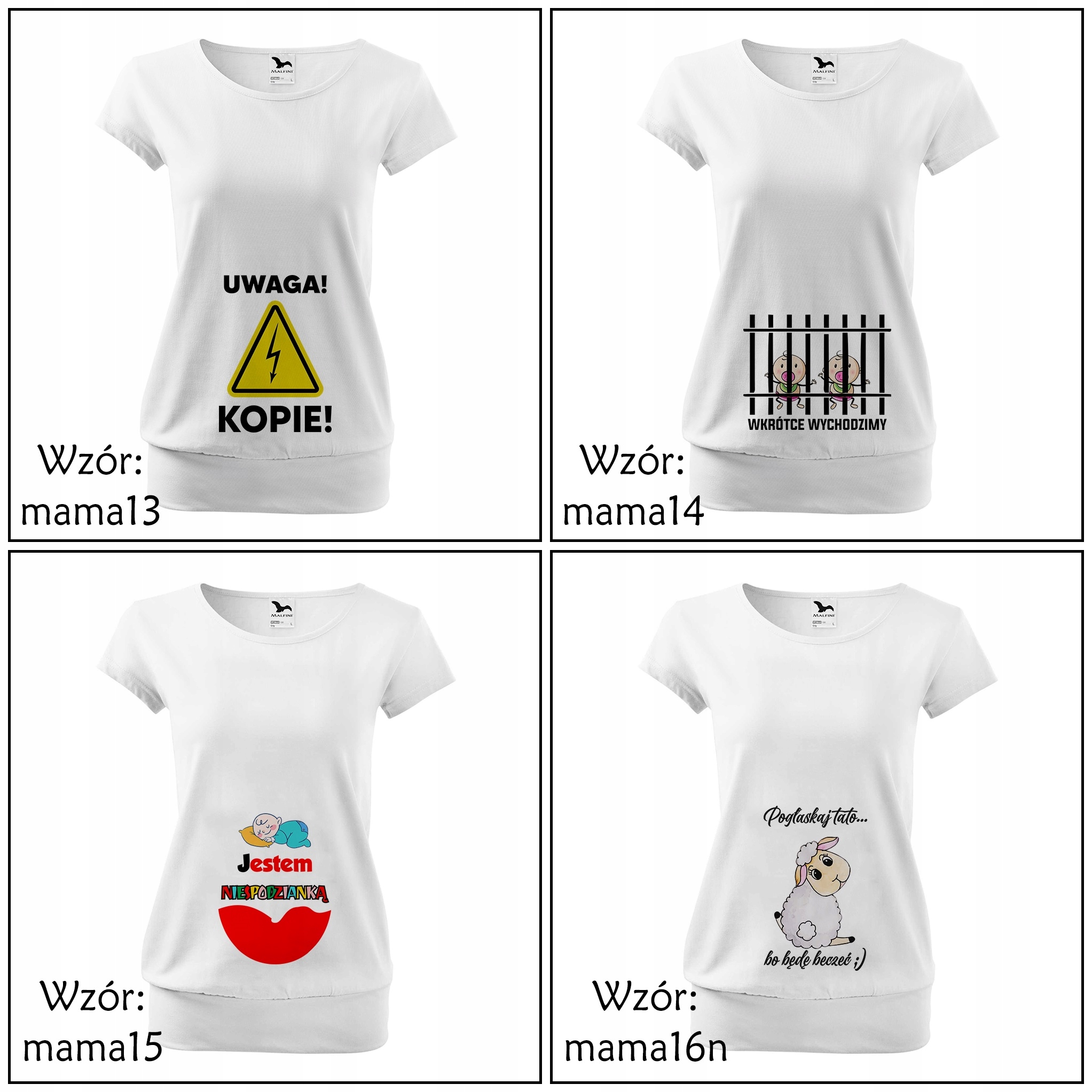 Koszulka CIĄŻOWA PRZYSZŁA MAMA DZIECKO PREZENT urodziny imieniny mikołaj L Dekolt okrągły