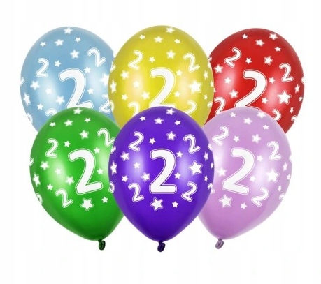 

Zestaw 2 urodziny balony 2st Birthday Metallic Mix