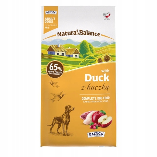Baltica Natural & Balance Karma dla psa z Kaczką M/L 9kg