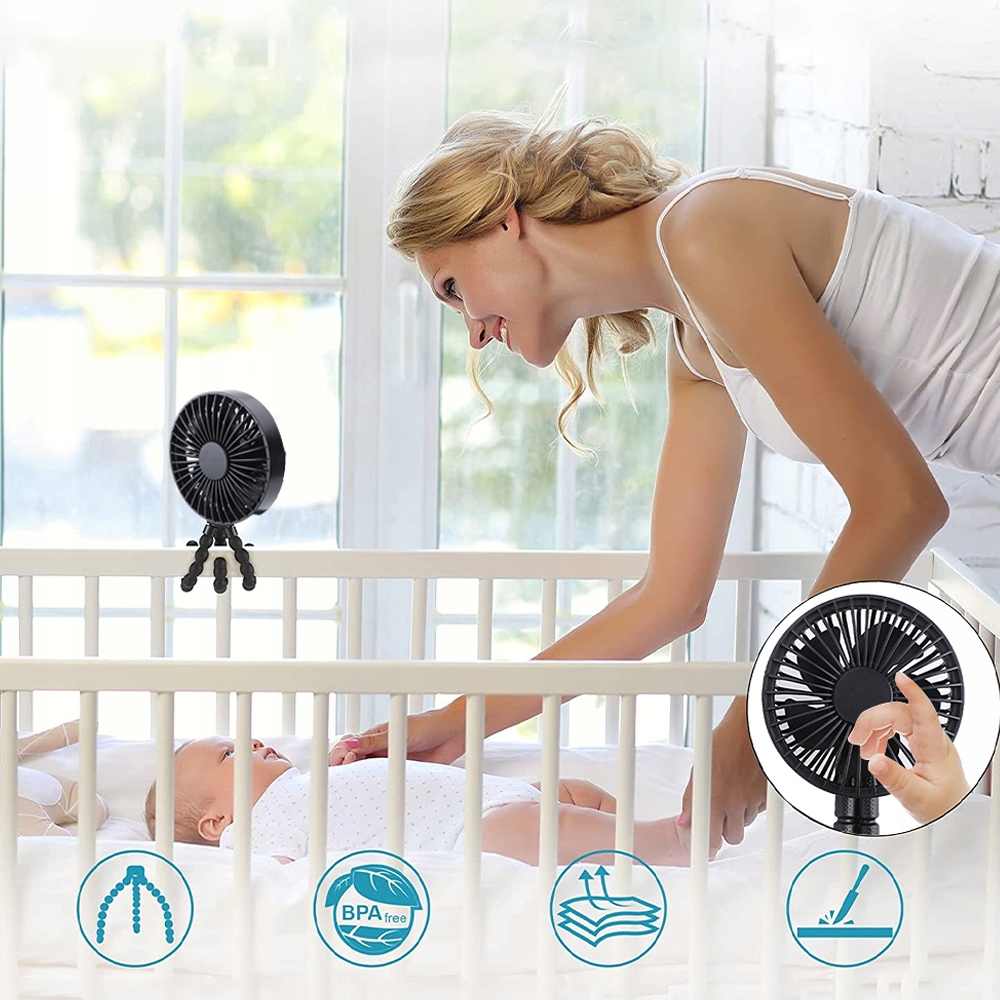 MINI WENTYLATOR WIATRAK STOJĄCY WIATRACZEK RĘCZNY Z REGULOWANYM STATYWEM Liczba trybów prędkości 3