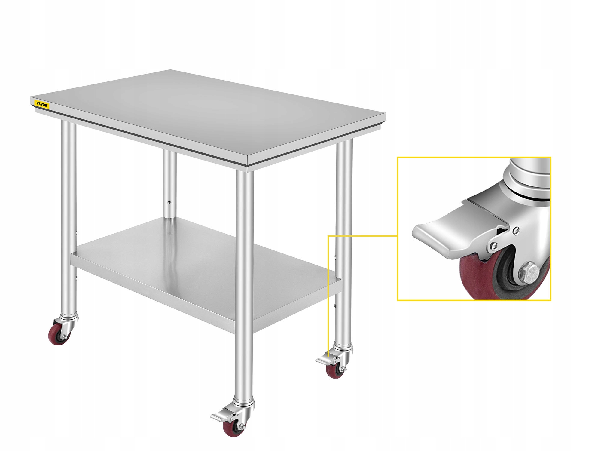 VEVOR рабочий кухонный стол на колесах 90 x 60 см ширина 600 мм