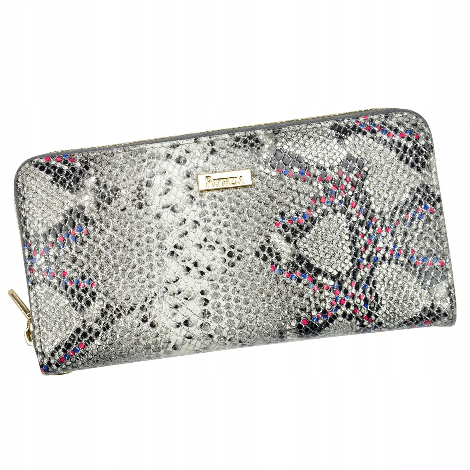 DUŻY DAMSKI PORTFEL ZAPINANY ZE SKÓRY NATURALNEJ