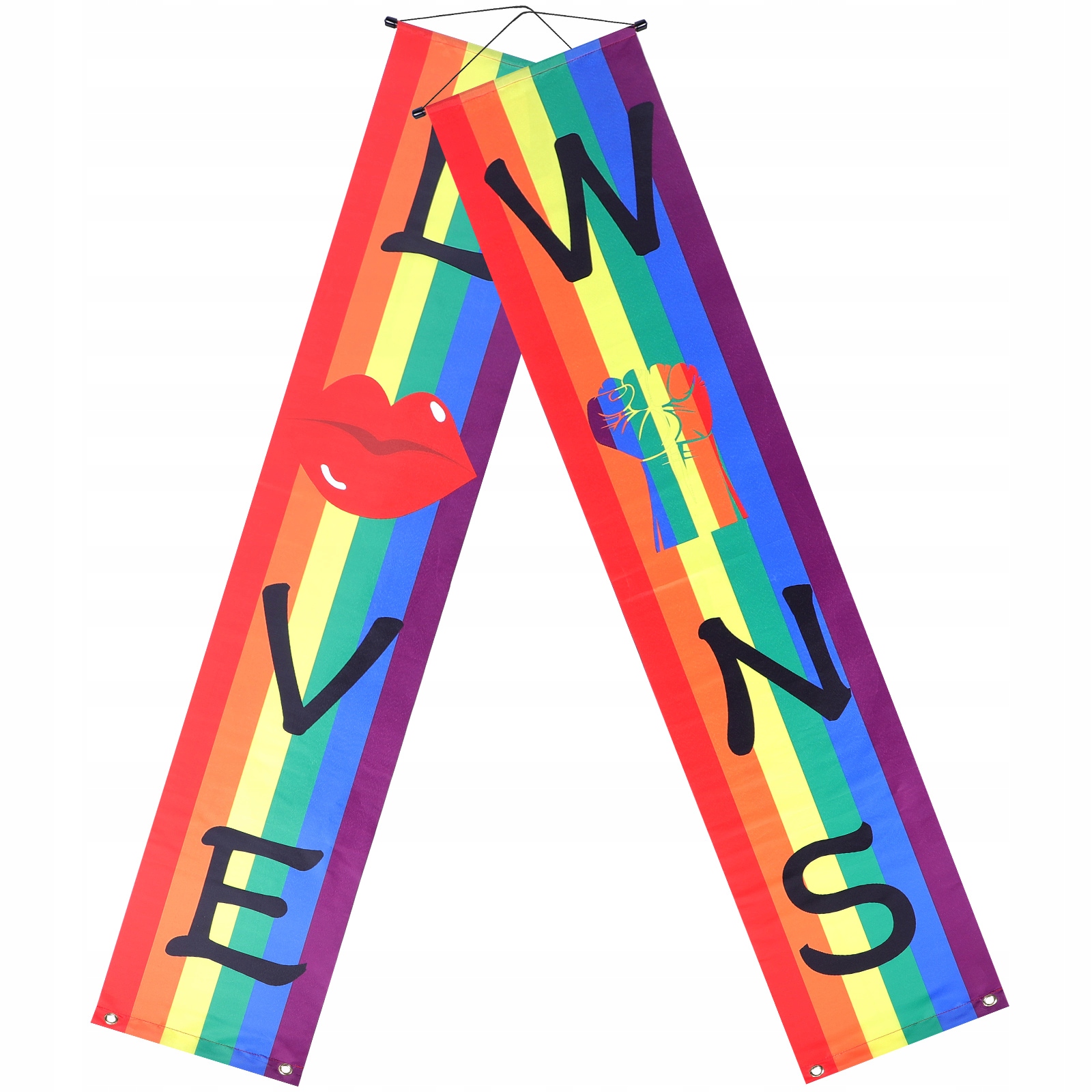 Kolorowa Tęczowa Dekoracja Na Drzwi Pride Day Z Poliestru