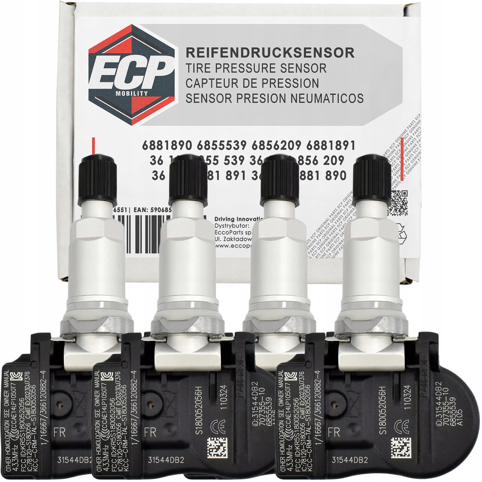 4X Snímač Tlaku Pneumatík Tpms 6881890 Bmw X1 F49 X2 F39 X5 F15 X6 F16 X5 M