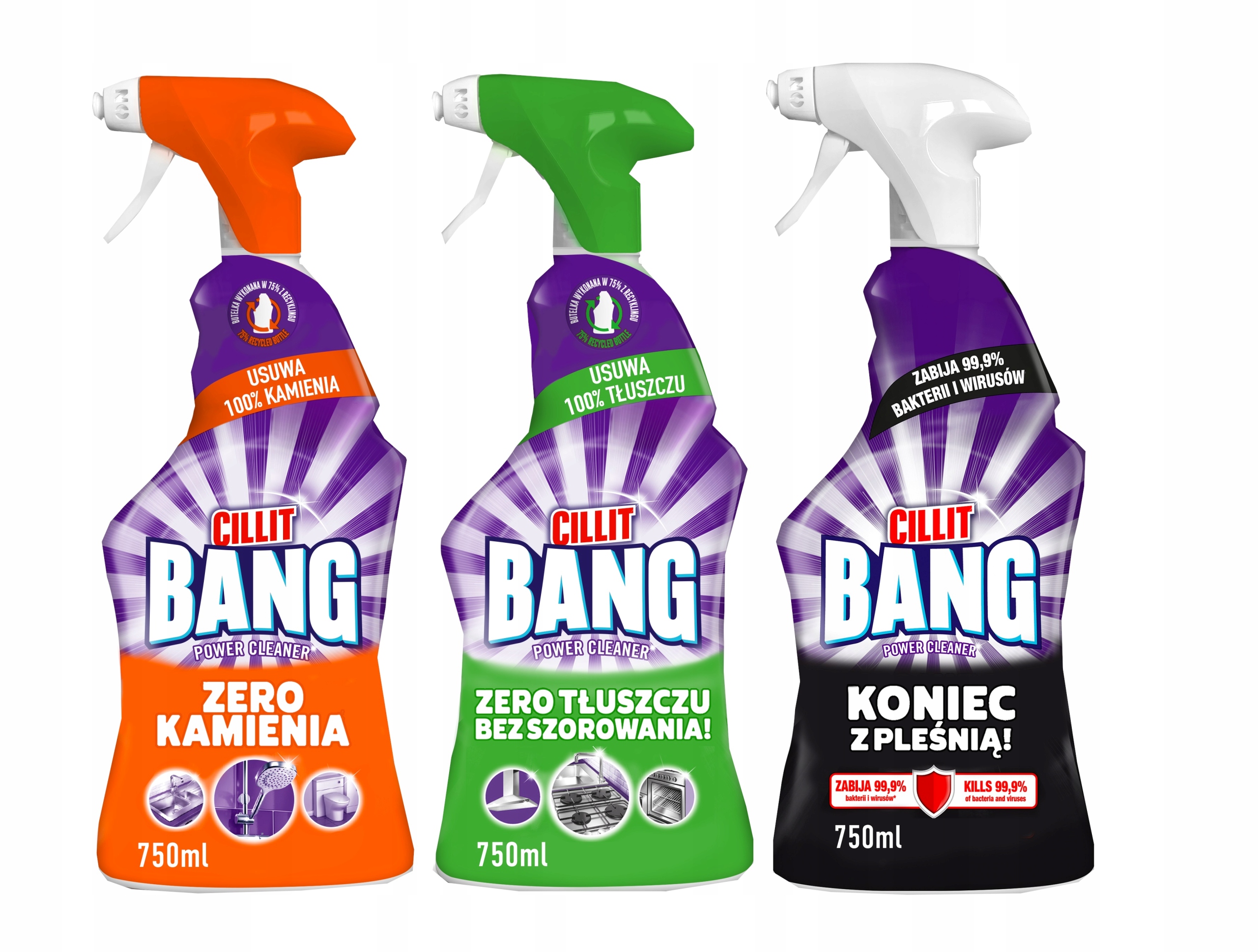 

Cillit Bang Zestaw Spray tłuszcz kamień pleśń x3
