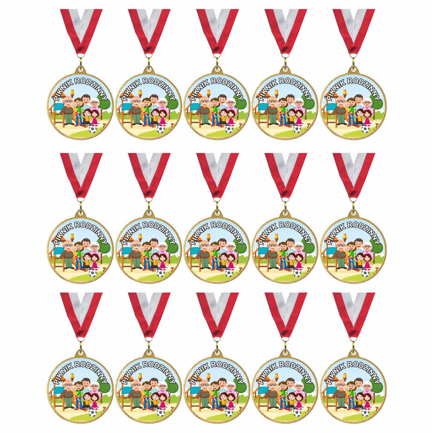 Medal Złoty Dla Dzieci Piknik Rodzinny Personalizacja Nagroda Festyn 30 Szt