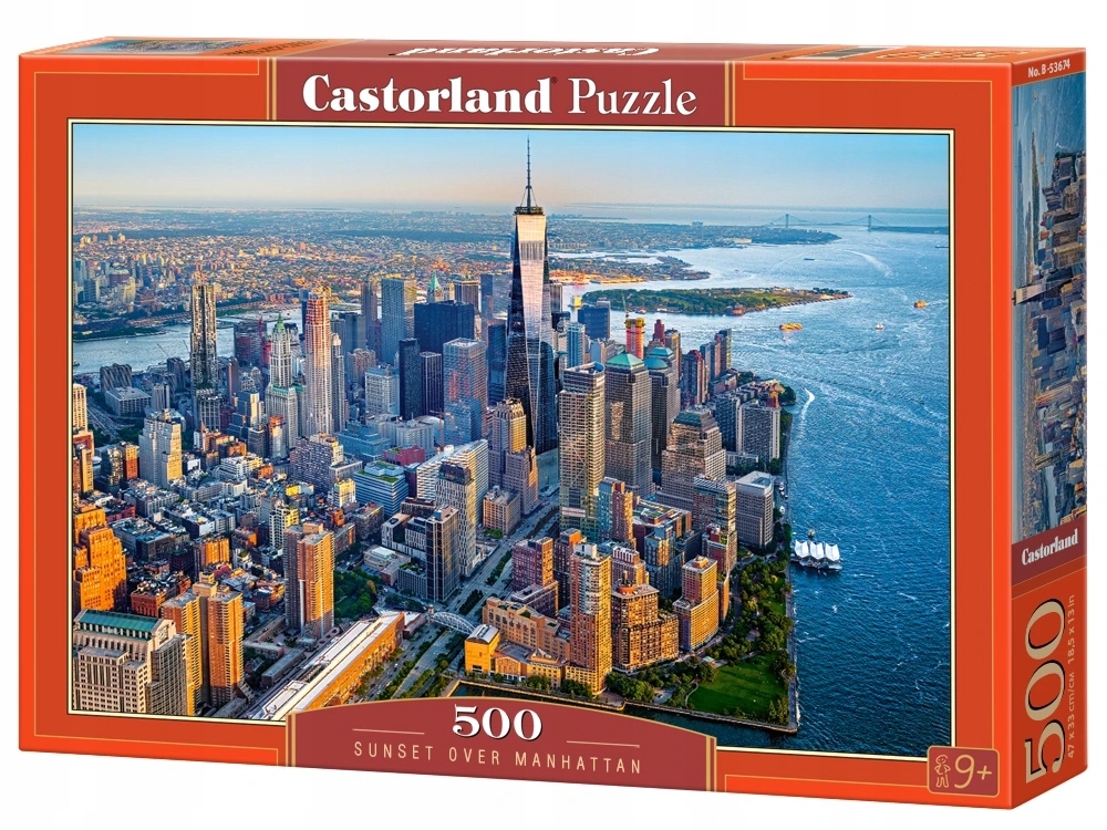PUZZLE 500 EL MANHATTAN NOWY JORK ZACHÓD SŁOŃCA CASTORLAND