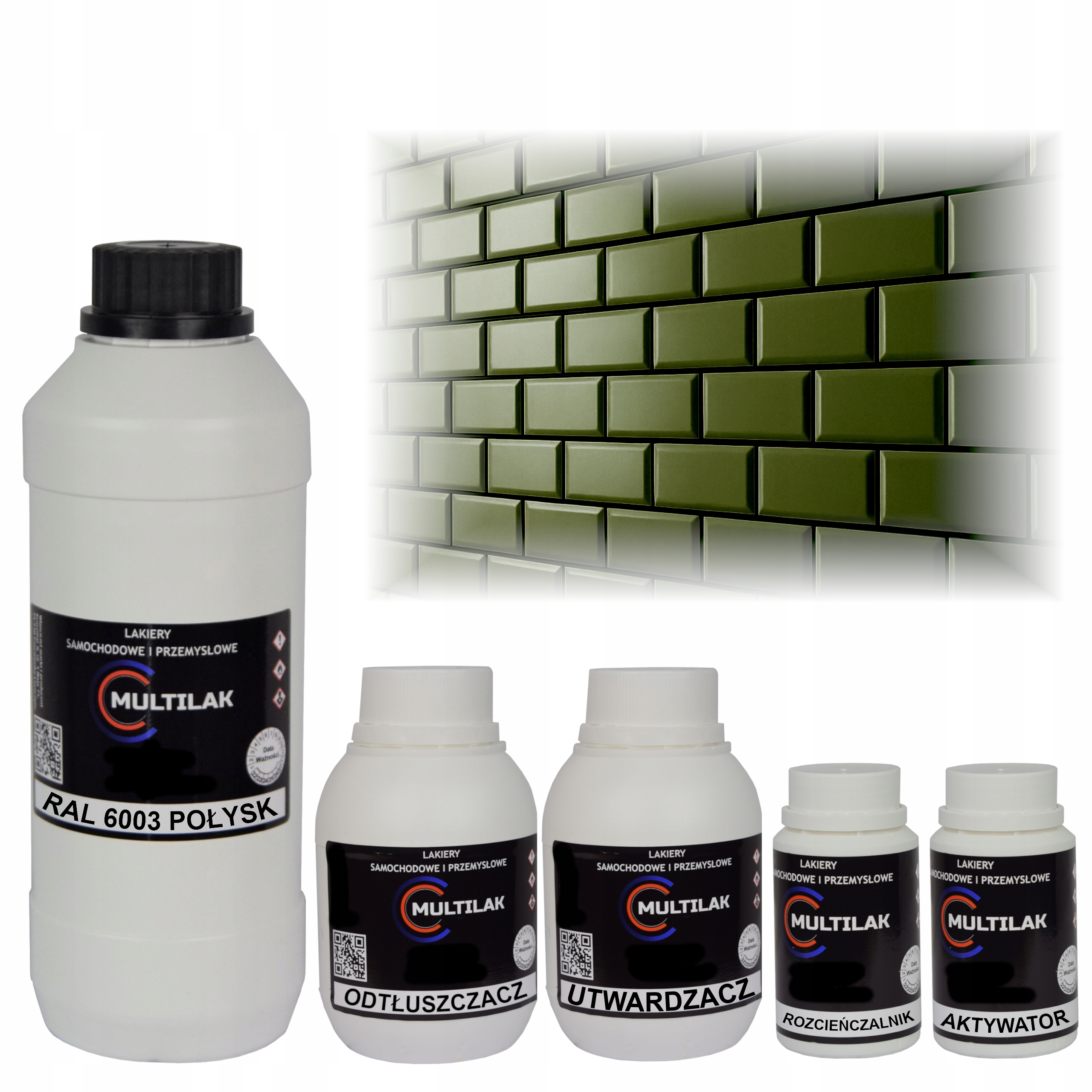 Lak farba Ral 6003 na glazúru dlaždíc a dlaždíc na valček, štetec 1L Lesk