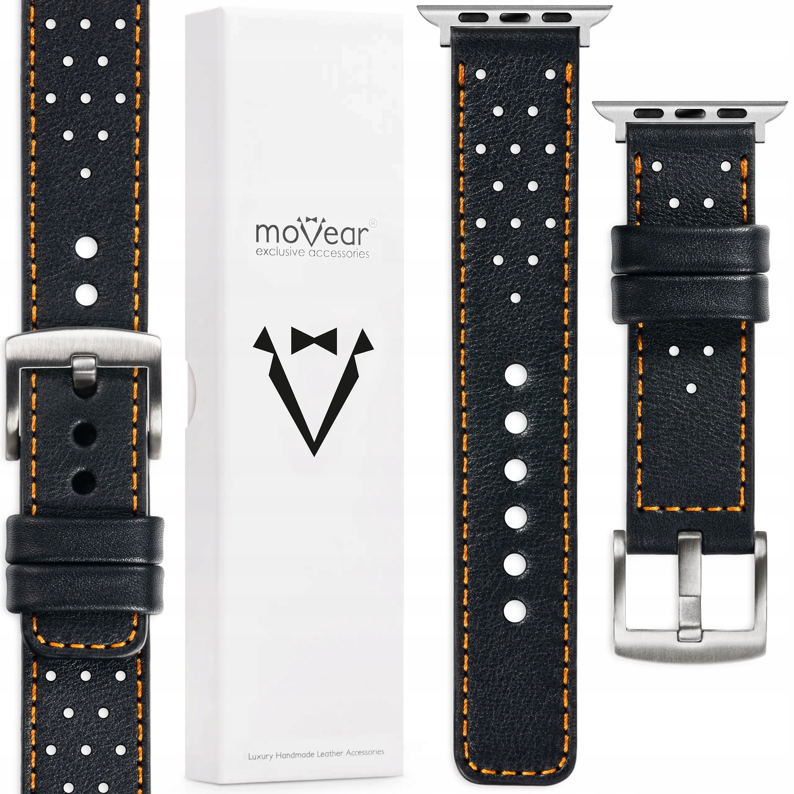 Pásek pro Apple Watch 49/46-44 mm Kožený Premium Černý